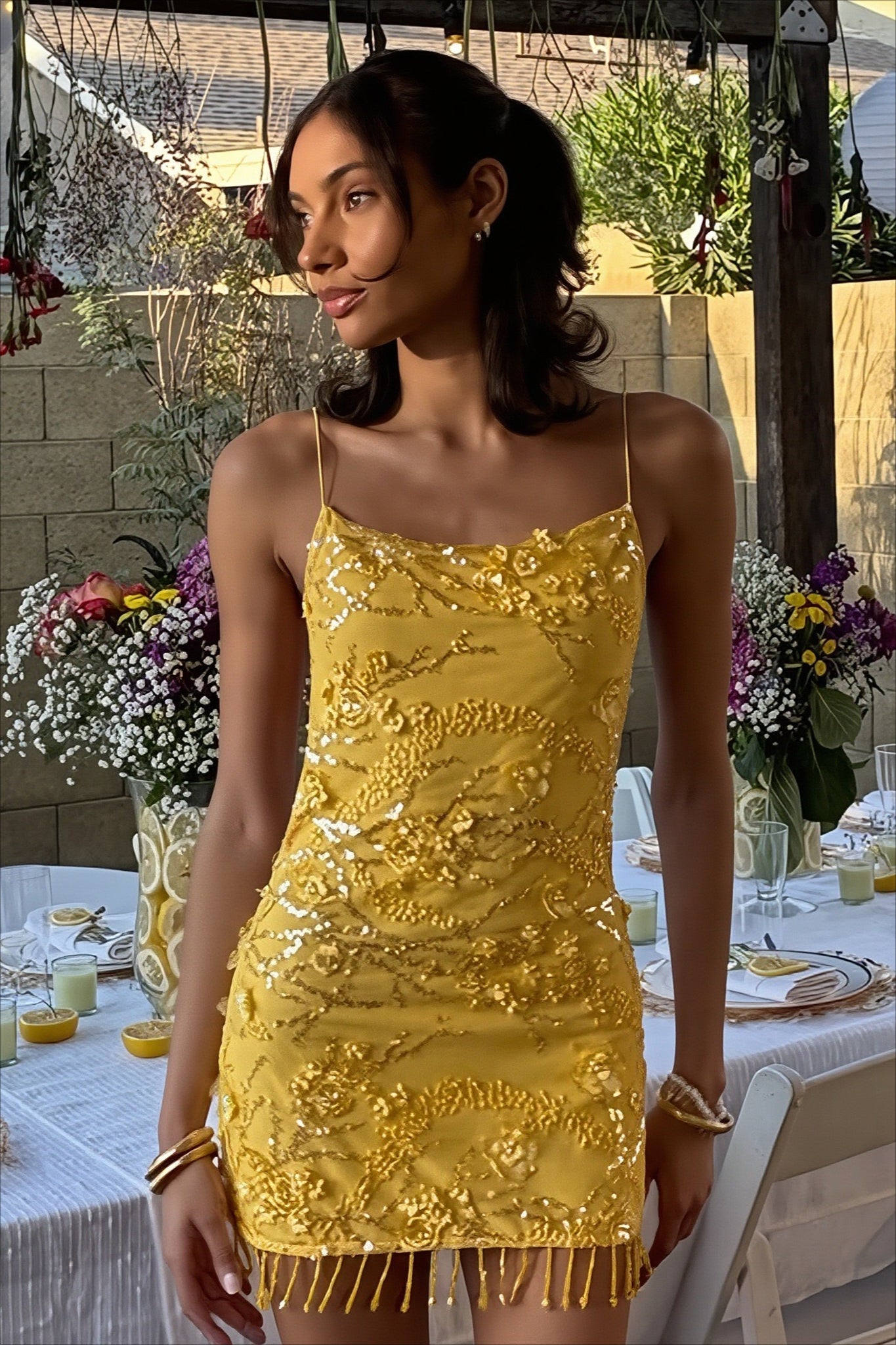 Sexy Solid Sequin Cami Fitted Mini Dress