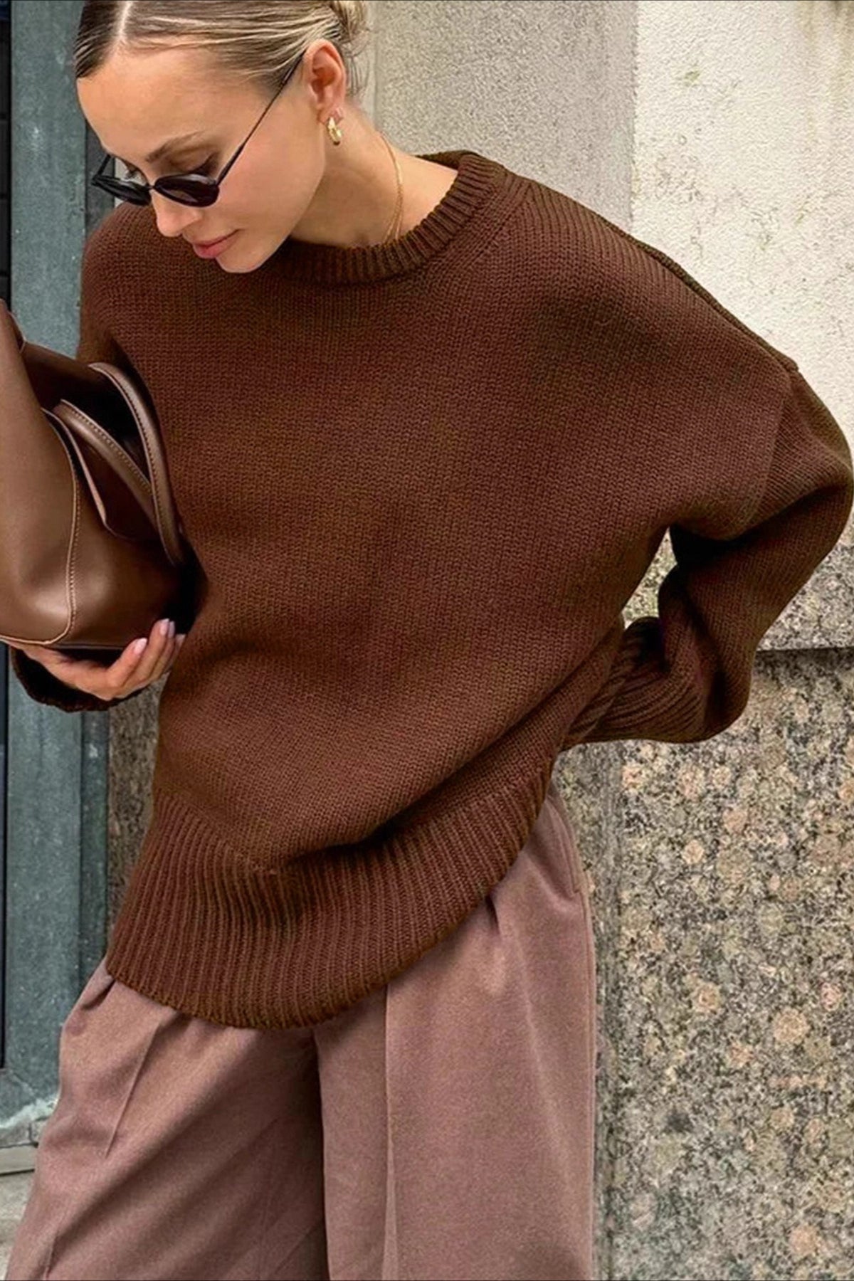 Casual Ribbed Knit Sweater Main image