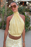 Backless Tie Bandeau Fitted Crop Top