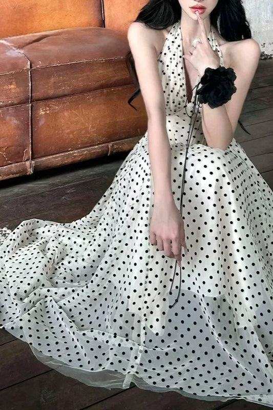 V-Neck Polka Dot Maxi Dress Secondary image