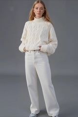Cozy Half Neck Cable Sweater
