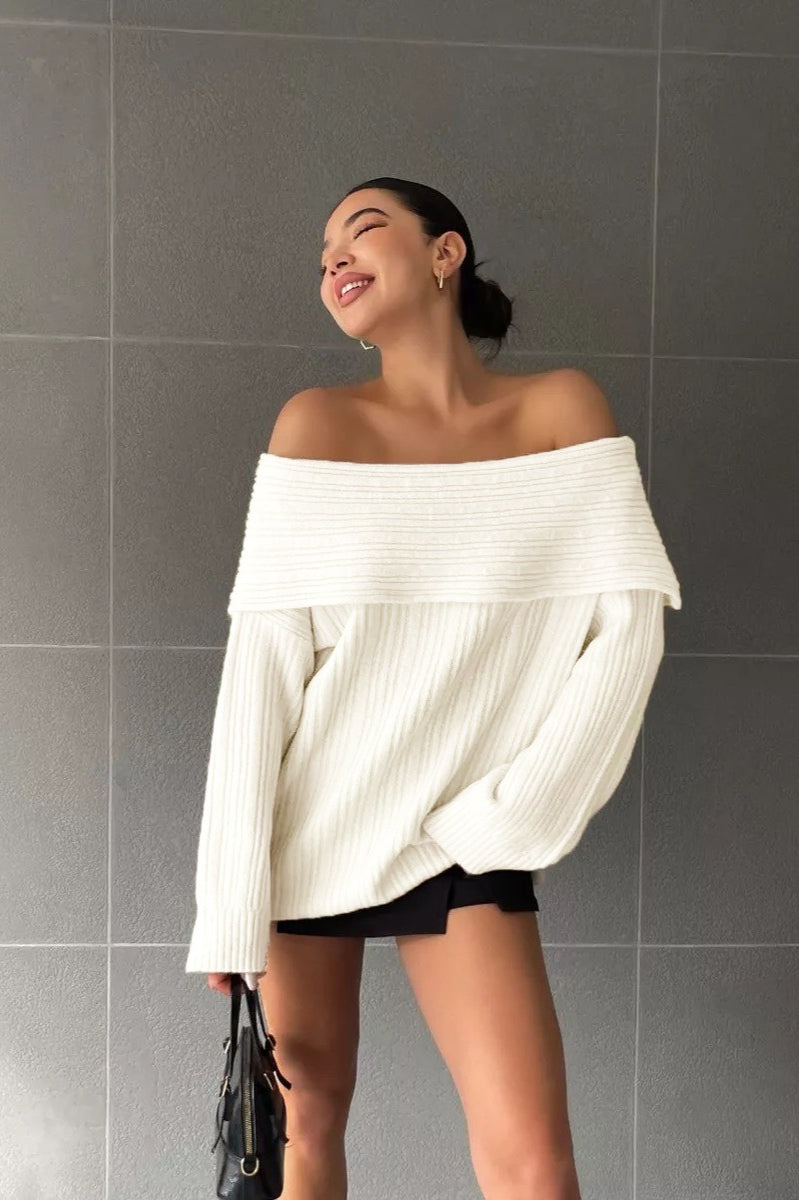 Bardot Neck Long Sleeve Sweater Secondary image