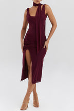 Allure Mesh Panel Slip Dress
