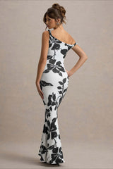 Print One-Shoulder Bodycon Party Dress