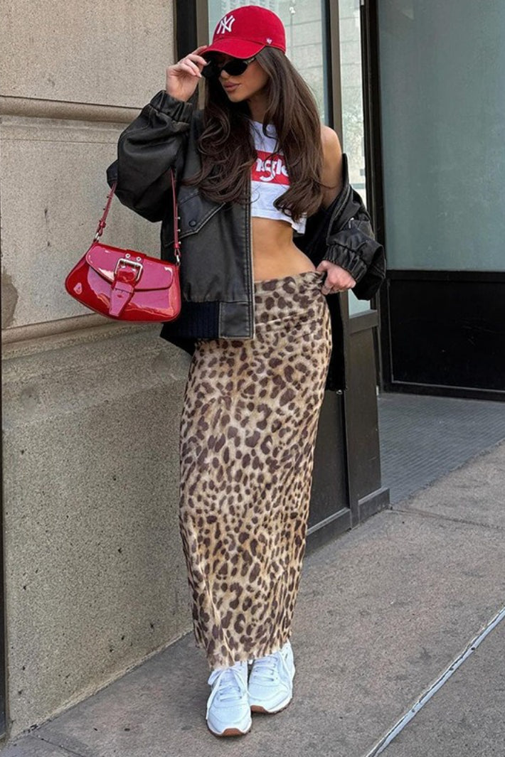 Leopard Print High Waist Bodycon Skirt Secondary image