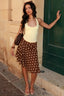 Polka Dot High Waist Asymmetric Hem Skirt