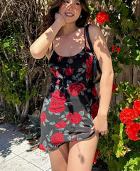 Mesh Flower Patchwork Gothic Mini Dress