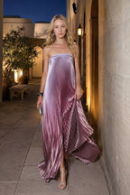 Tube Top Pleated Mermaid Maxi Dress