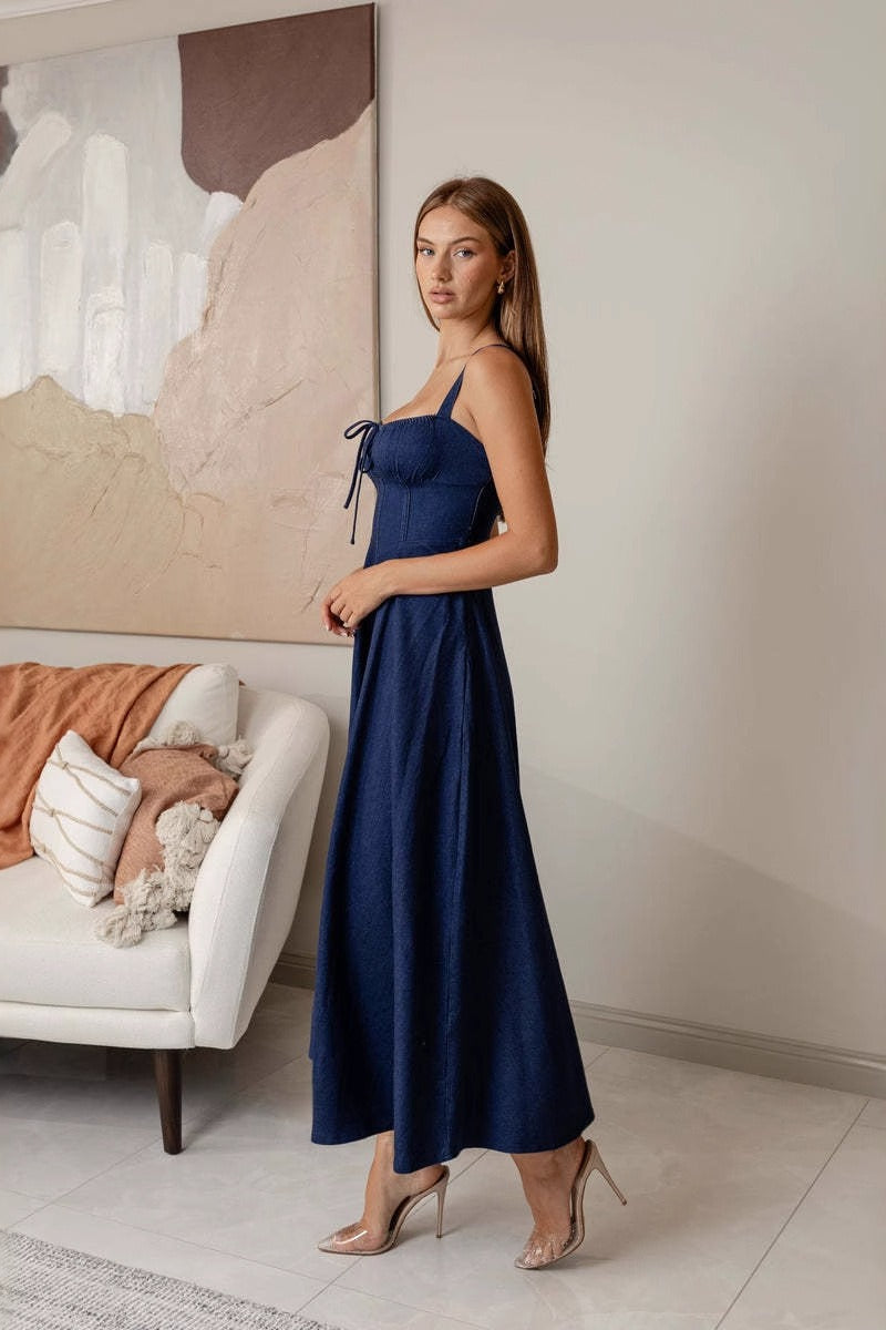 Sleeveless Strapless Denim Dress Secondary image