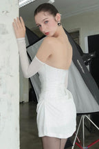 Stretch Shiny Off-Shoulder Birthday Dress