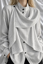 Vintage Asymmetrical Patchwork Blouse