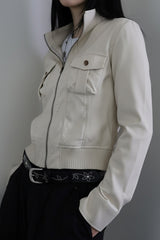Tailored Waist Utility Zip Jacket