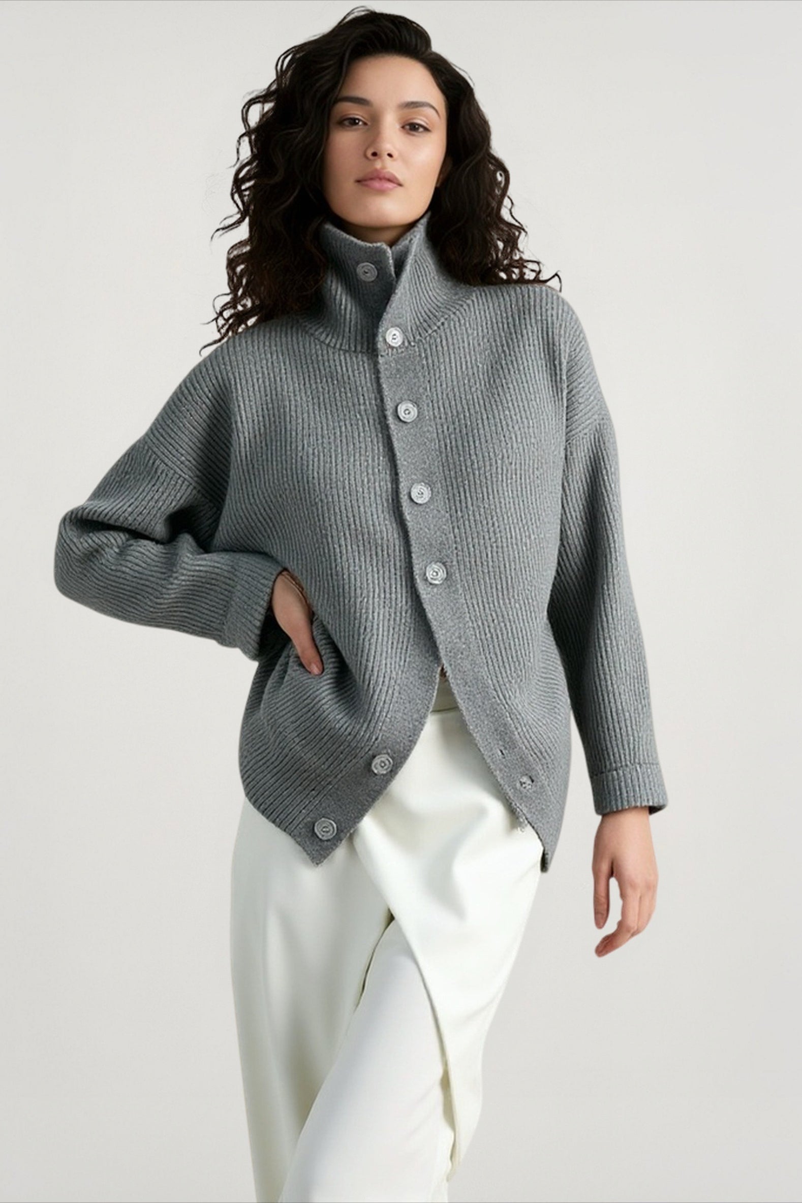 Ribbed Single Breasted Cardigan Main image