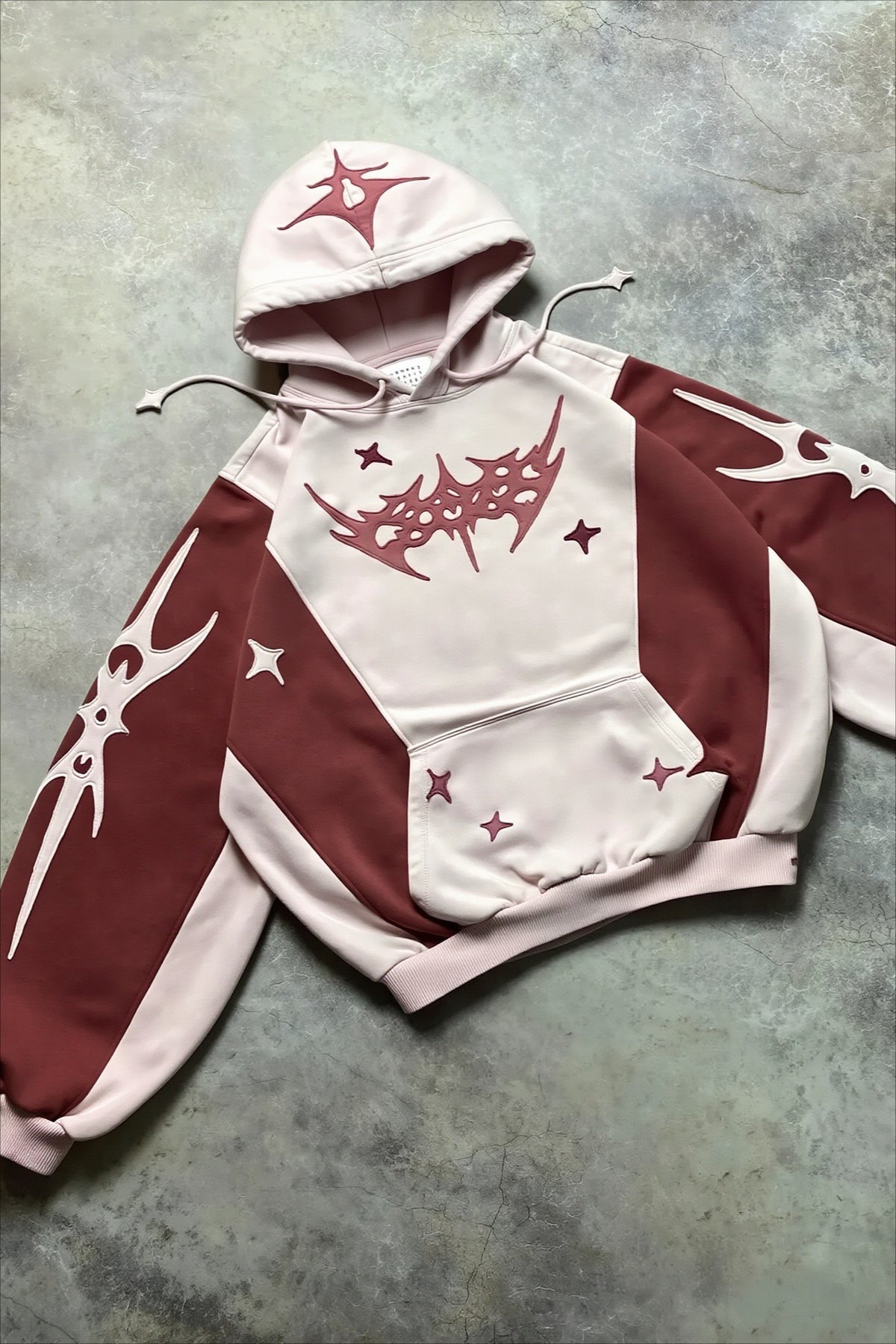 Embroidered Graphic Oversized Pullover Fleece Hoodie