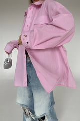 Back Stripe Button Detail Blouse