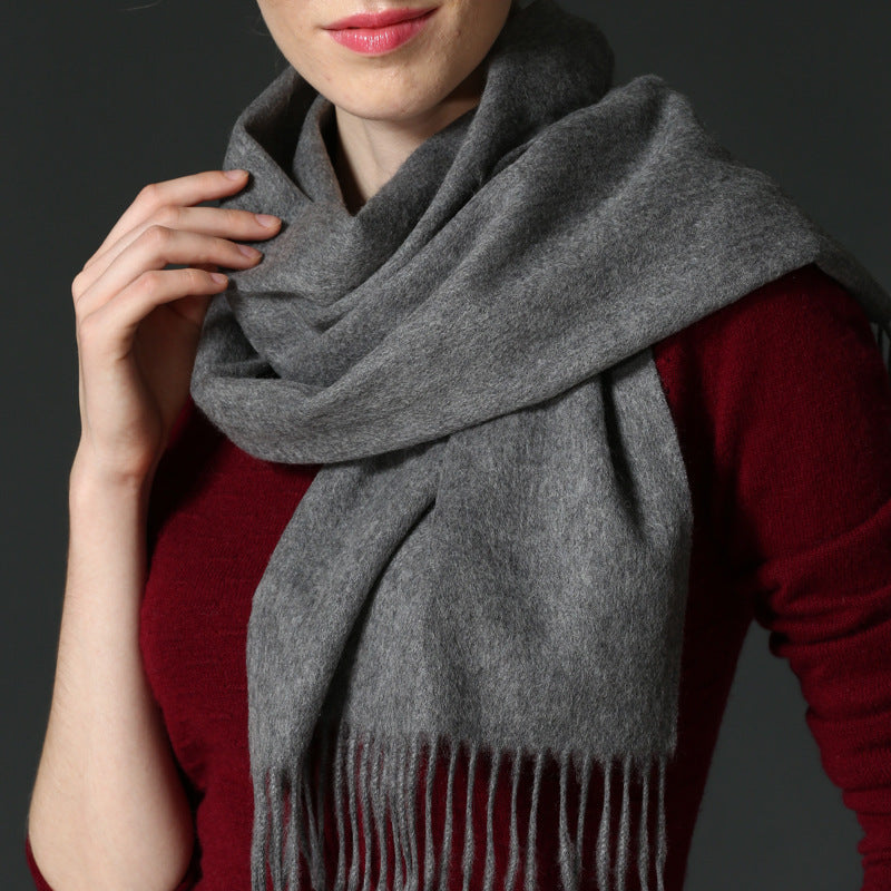 Solid-colored Men's Wool Student Gift Red Scarf Main image