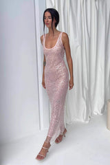 Sleeveless Rhinestone  Vintage Suspender Sequin Dress