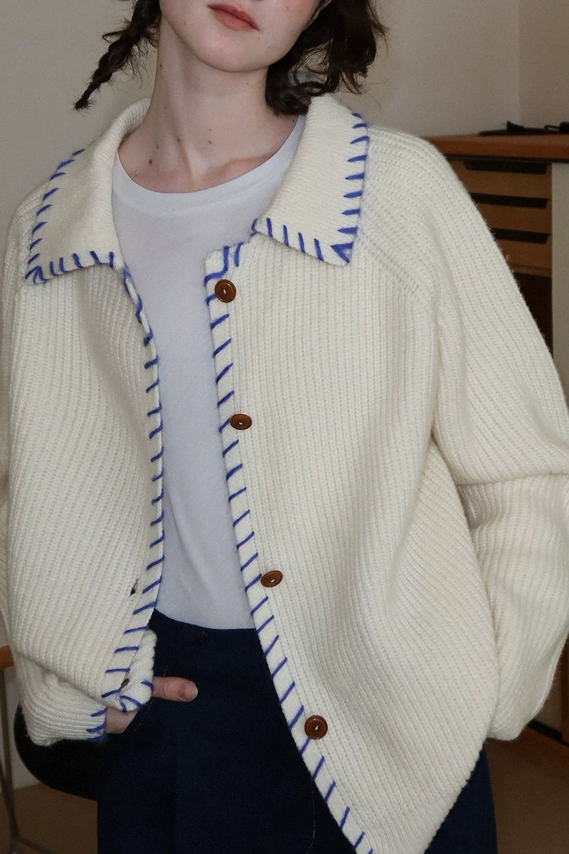 Iceland Blue Heavyweight Wool Cardigan Main image
