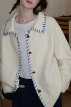 Iceland Blue Heavyweight Wool Cardigan
