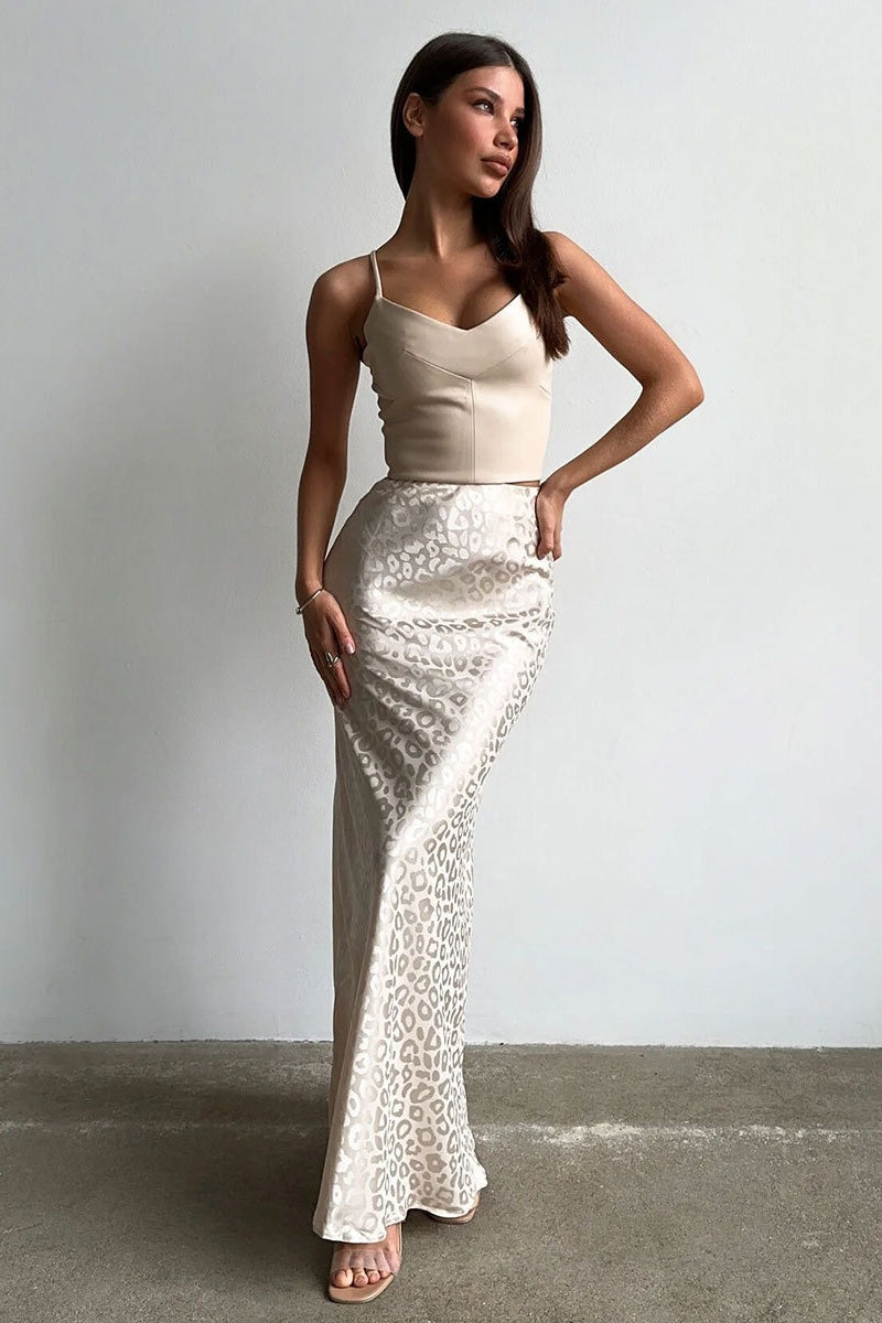 Leopard Jacquard Bodycon Maxi Skirt Main image