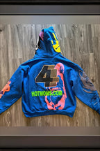 Skull Graphic Sleeve Print Pullover Hoodie