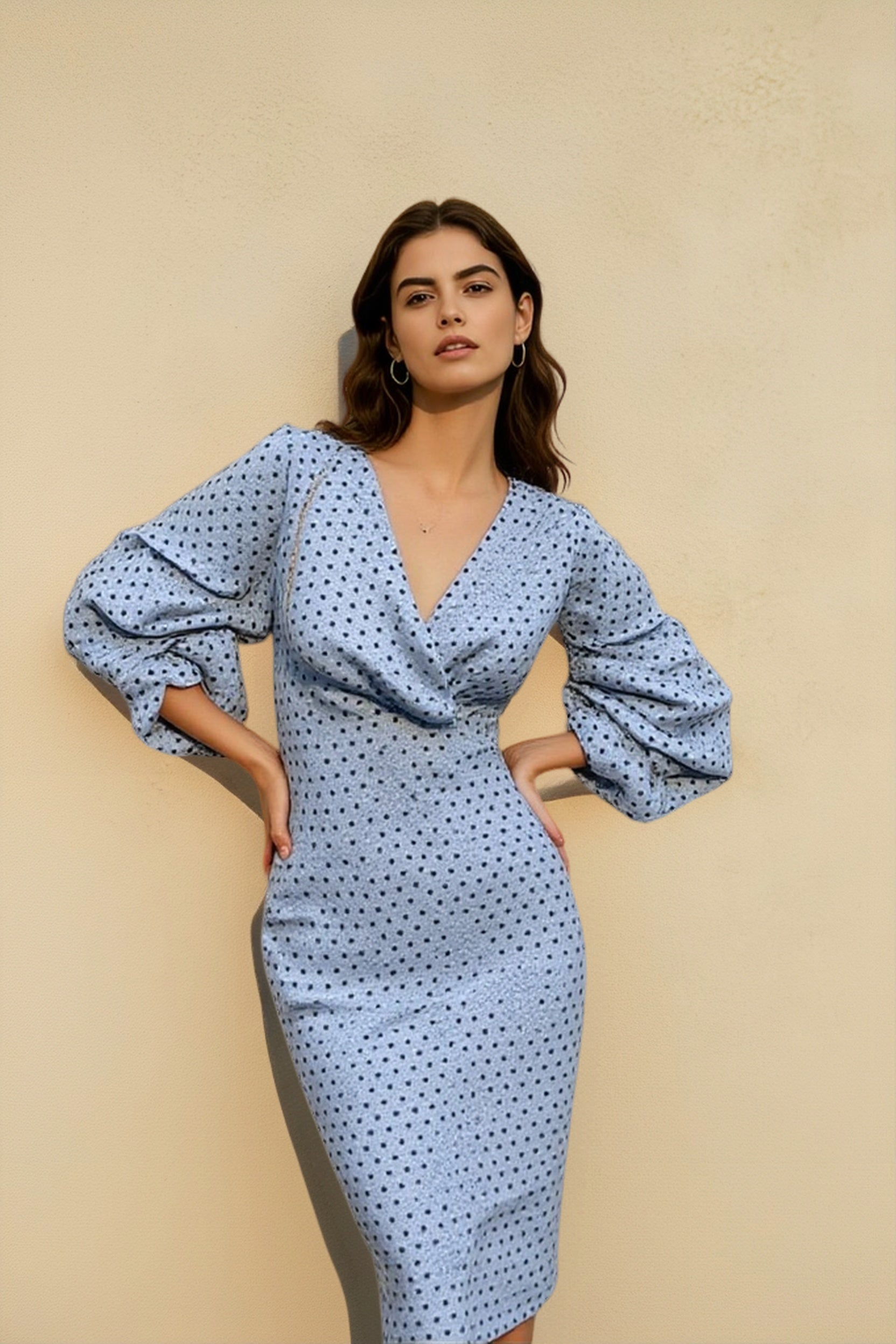 DressBetty - Women Vintage Dot Print Slim Party Dress Main image