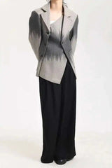 Irregular Button Woolen Blazer