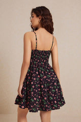 Floral Smocked Spaghetti Strap Mini Dress