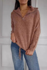 Casual Drawstring Pullover Sweater