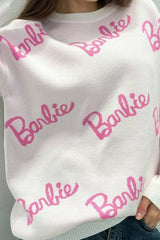 Letter Print Crew Neck Sweater