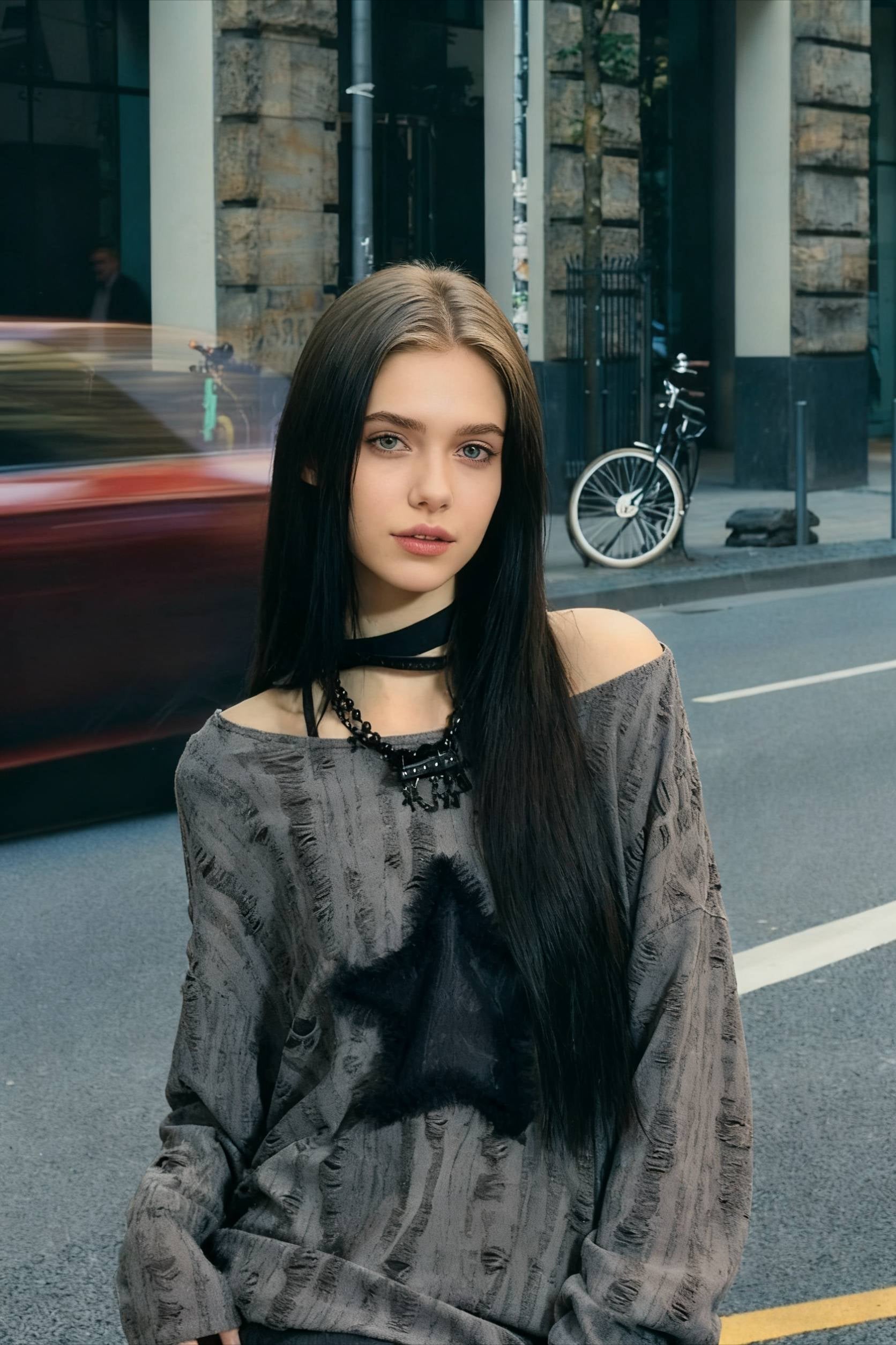 Y2K Grunge Star Distressed Sweater Secondary image