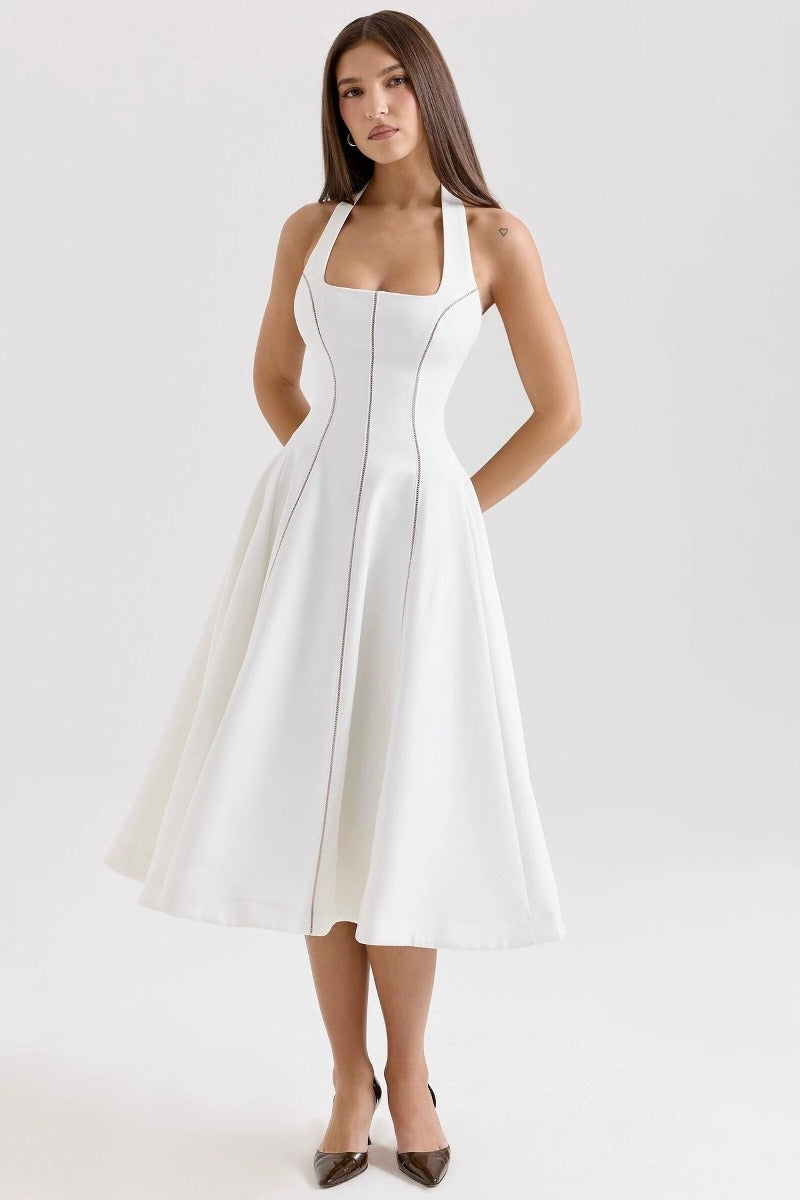 Halter Low-Back Midi Work Dress Main image