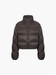 Cocoa Bean Stand Trendy Collar Quilted Puffer Coat