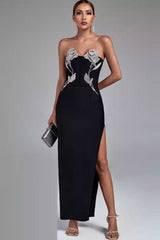 Strapless Rhinestone Bandage Cocktail Dress