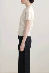 Vintage White Polo Knit Top