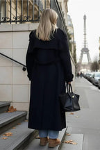 Double-Breasted Belted Oversized Overcoat