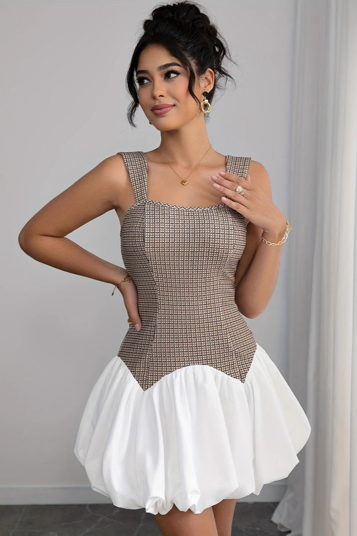 Houndstooth Colorblock Mini Work Dress Secondary image