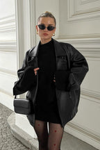 Vintage Relaxed Leather Coat