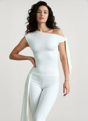 Lace-up Capri Crop Two Piece Pants Set