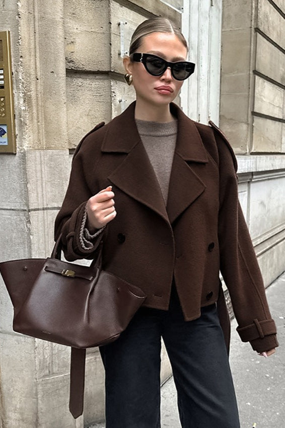 Heavyweight Tweed Double Breasted Coat Secondary image