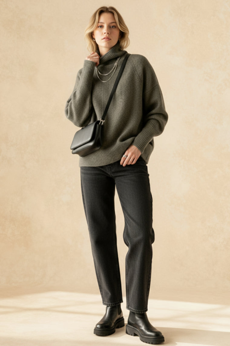 Turtleneck Wool Split Sweater Secondary image