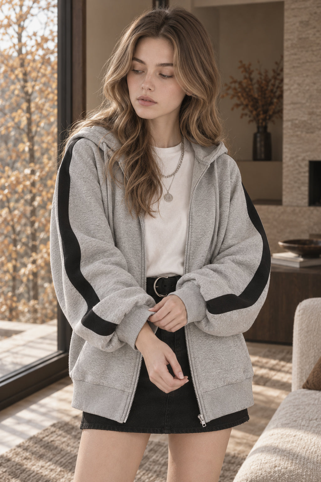 Harajuku Arm Long Hoodie Oversized - - Women's - Fit Loose - Boyfriend Style Street Casual Fleece Sweatshirt Material
