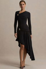Sexy Ruched Asymmetrical Bodycon Party Dress