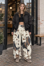 Abstract Camo Print Baggy Jeans