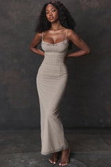Sheer Lined Lace Trim Party Dress