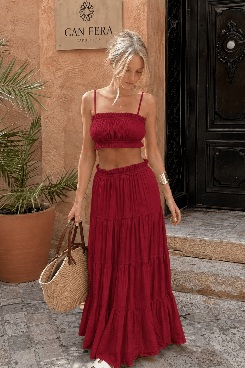 Casual Tube Top Maxi Skirt Set Secondary image