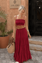 Casual Tube Top Maxi Skirt Set