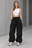 Casual Straight Wide Leg Pockets Joggers Trousers