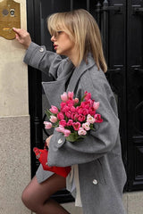 French Office Gray Tweed Blazer