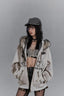 Rabbit Ear Fur Trim Zip Hoodie